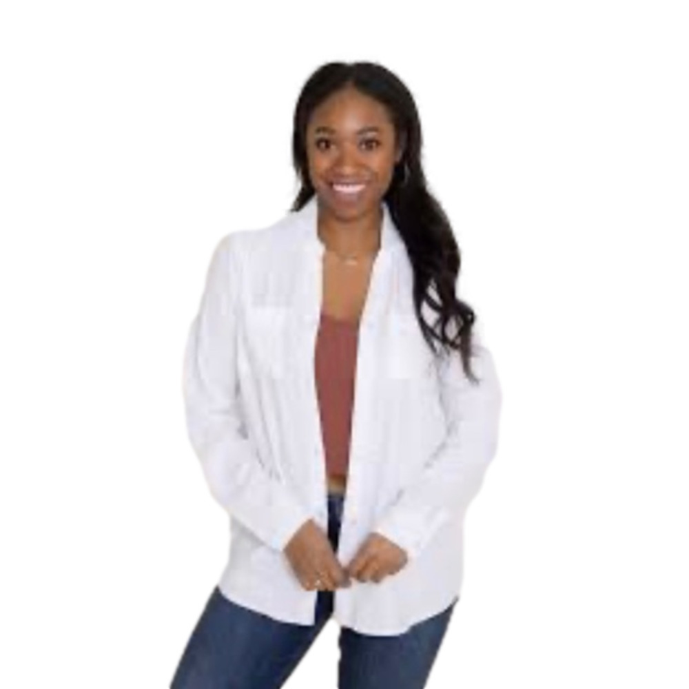 Thread & Supply Ginger White Button Down Blouse